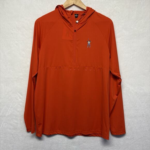 Eastside Golf UV Lightweight 1/4 Zip Hoodie Tangerine Orange Mens Size S NWT - Picture 3 of 15